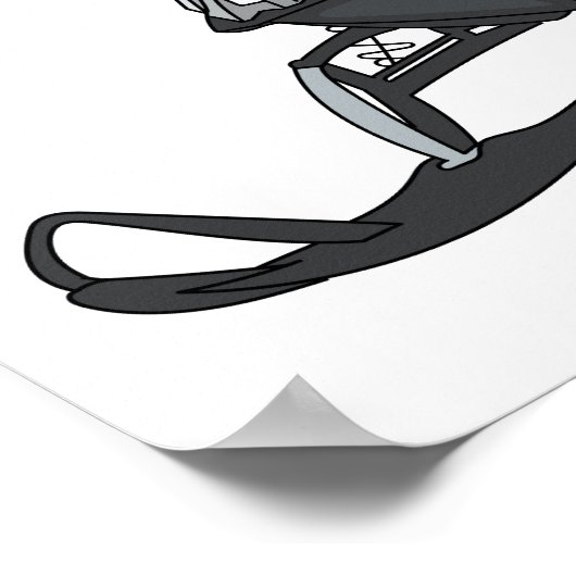 スノーモービル漫画イラストレーション ポスター (角)