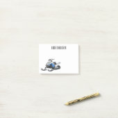 スノーモービル漫画イラストレーション ポストイット (デスク上)