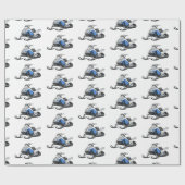 スノーモービル漫画イラストレーション ラッピングペーパー (フラット)