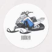 スノーモービル漫画イラストレーション ラベル