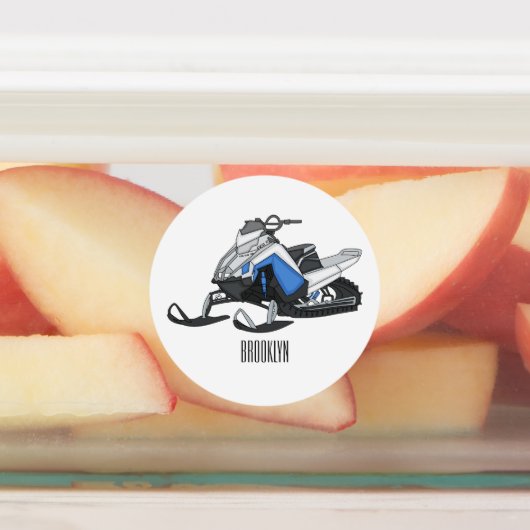 スノーモービル漫画イラストレーション ラベル