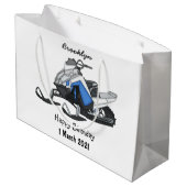 スノーモービル漫画イラストレーション ラージペーパーバッグ (裏面アングル)