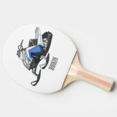 スノーモービル漫画イラストレーション 卓球ラケット (横)