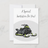 スノーモービル漫画イラストレーション 招待状 (裏面)