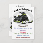 スノーモービル漫画イラストレーション 招待状 (正面/裏面)