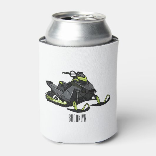 スノーモービル漫画イラストレーション 缶クーラー (缶正面)