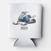 スノーモービル漫画イラストレーション 缶クーラー (正面)