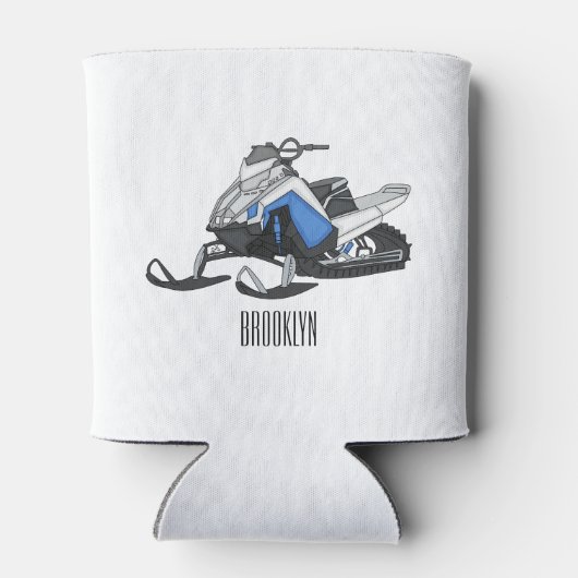 スノーモービル漫画イラストレーション 缶クーラー (裏面)