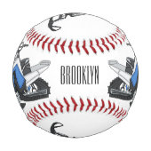 スノーモービル漫画イラストレーション 野球ボール (裏面)