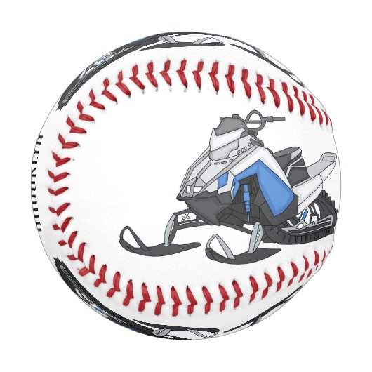 スノーモービル漫画イラストレーション 野球ボール (正面左)