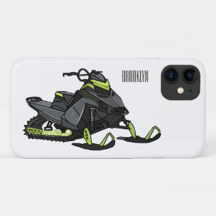 スノーモービル漫画イラストレーション iPhone 11 ケース