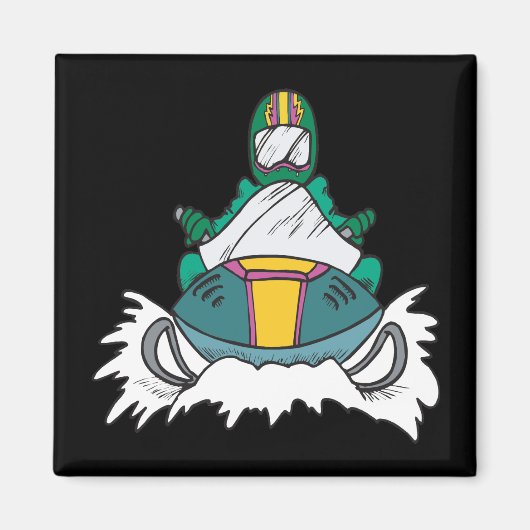 スノーモービル3 マグネット (正面)