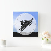 スノーモービル スクエア壁時計 (ホーム)