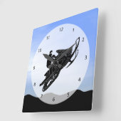 スノーモービル スクエア壁時計 (傾斜)