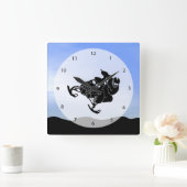 スノーモービル スクエア壁時計 (ホーム)