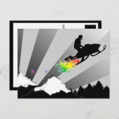 スノーモービル。スノートレイル。 ポストカード (正面/裏面)