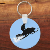 スノーモービル。パウダートレイル。 キーホルダー (正面)