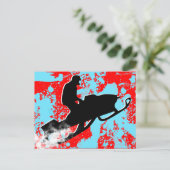 スノーモービル。パウダートレイル。 ポストカード (スタンド正面)