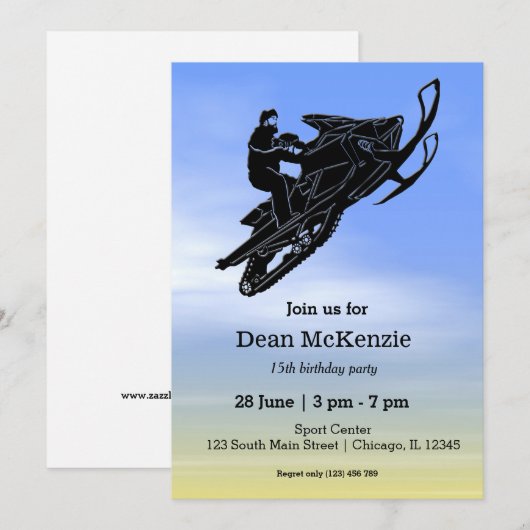 スノーモービル 招待状 (正面/裏面)