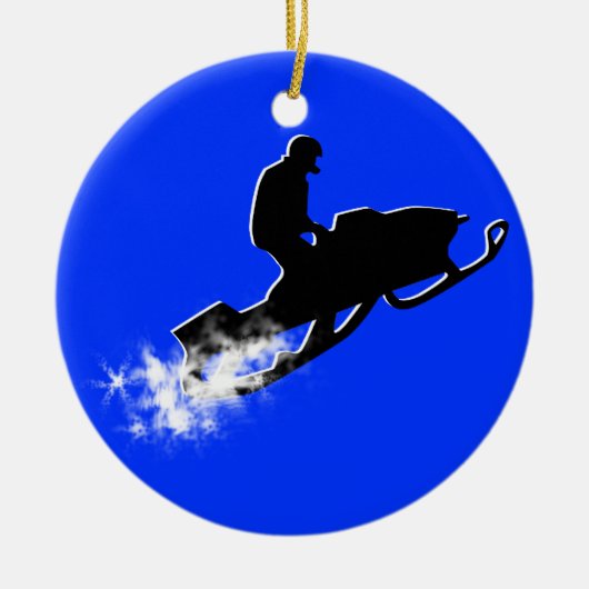 スノーモービル: 粉の道 セラミックオーナメント (正面)