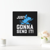 スノーモービル – 送信する スクエア壁時計 (ホーム)