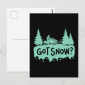 スノーモービル - 雪が降ってるよ 面白いスノーモービル ポストカード (正面/裏面)