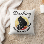 スノーモービル – 雪の中をダッシュイン クッション (ブランケット)