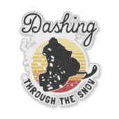 スノーモービル – 雪の中をダッシュイン シール (正面)