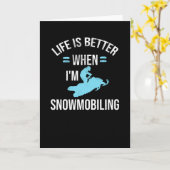 スノーモービル | Snowmobile Lover Snowmobile Rider カード (黄色い花)
