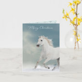 スノーランナーホースクリスマス カード (黄色い花)