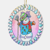 スノーリーレディ雪だるまカスタムオーナメント セラミックオーナメント (左)