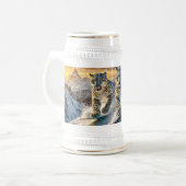 スノーレオパーズシュレッダーデザインバイリッチアミンギル ビールジョッキ (正面左)