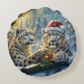 スノーレオパーズホリデーデザインバイリッチアメンギル ラウンドクッション (裏面)