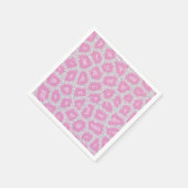 スノーレオパードスタイル – シルバーピンク スタンダードカクテルナプキン (角)