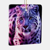 スノーレオパードポートレート セラミックオーナメント (右)