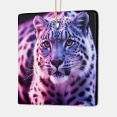 スノーレオパードポートレート セラミックオーナメント (左)