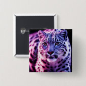 スノーレオパードポートレート 缶バッジ (正面&裏面)