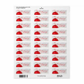 スノーレッドオーナメントホリデークリスマス差出人住所 ラベル (フルシート)