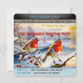 スノーロビンズクリスマスパーティの招待状 招待状 (正面)