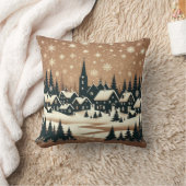 スノーヴィレッジシルエット クッション (ブランケット)