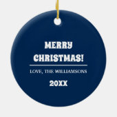 スノーヴィレッジシーン |カスタムクリスマス セラミックオーナメント (裏面)