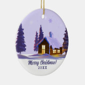 スノーヴィレッジ絵画ズカスタムクリスマス セラミックオーナメント (右)