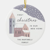 スノーヴィレッジ |新しいホーム初めてのクリスマス セラミックオーナメント (正面)