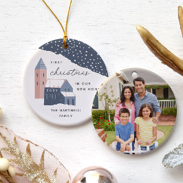 スノーヴィレッジ |新しいホーム初めてのクリスマス セラミックオーナメント