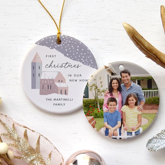 スノーヴィレッジ |新しいホーム初めてのクリスマス セラミックオーナメント