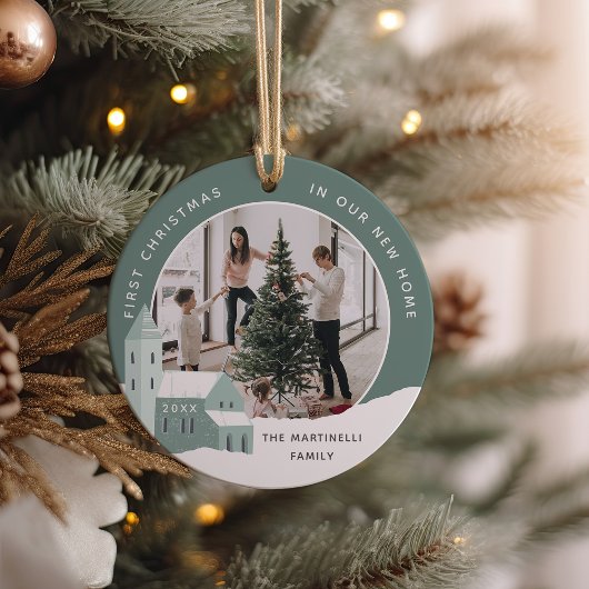 スノーヴィレッジ |新しいホーム初めてのクリスマス セラミックオーナメント