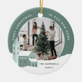 スノーヴィレッジ |新しいホーム初めてのクリスマス セラミックオーナメント (正面)