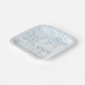 スノー・イン・ラブ ウィンター・スノーフレーク・ブライダルシャワー ペーパープレート (傾斜あり)