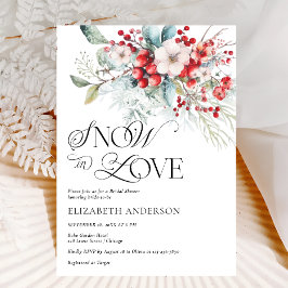 スノー イン ラブ ウィンター フローラル ブライダル シャワー 招待状