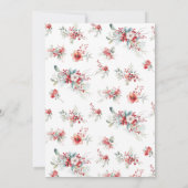 スノー イン ラブ ウィンター フローラル ブライダル シャワー 招待状 (裏面)